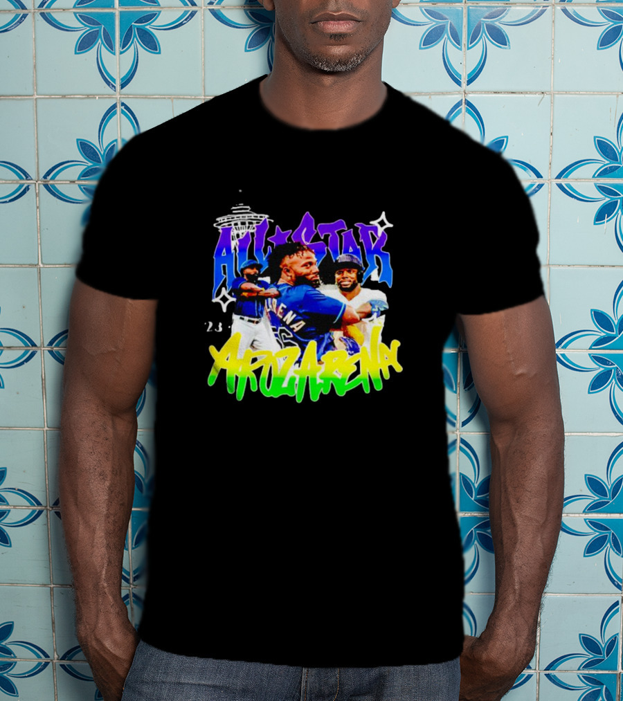 All-Star 23 Randy Arozarena Seattle Skyline Baseball T-Shirt