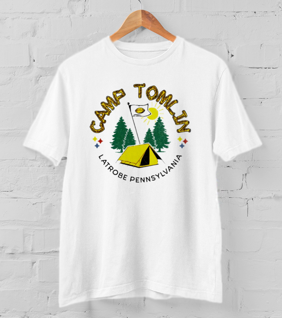 Camp Tomlin Camping Tent Night Scene Latrobe Pennsylvania T-Shirt