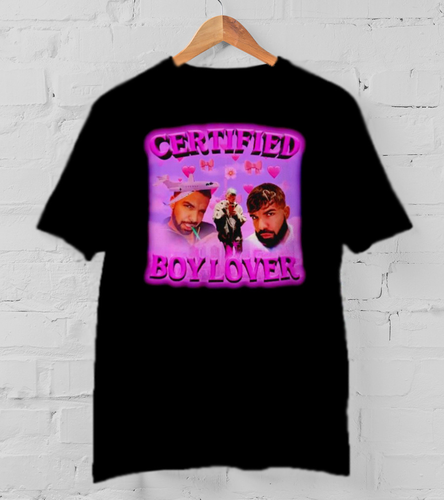 Certified Boy Lover Drake Airplane Pink Hearts T-Shirt