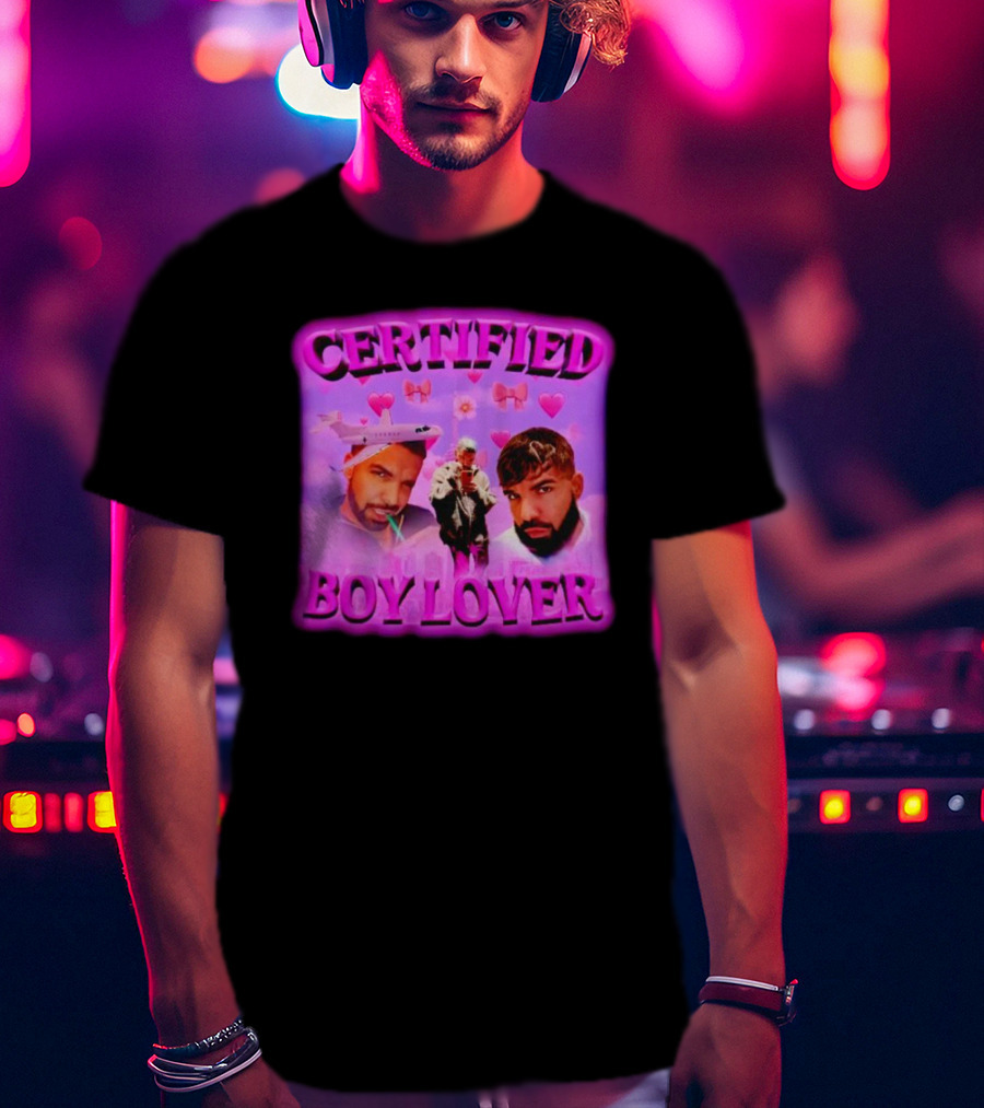 Certified Boy Lover Drake Airplane Pink Hearts T-Shirt