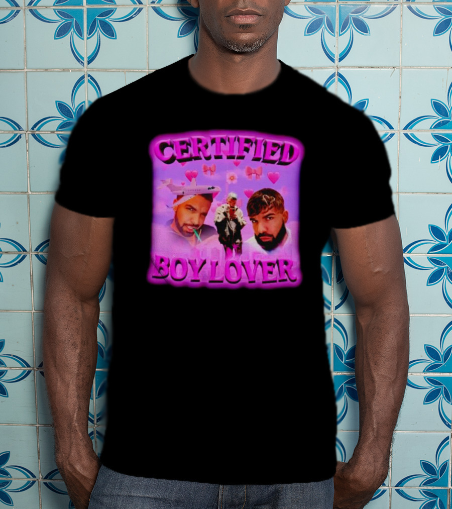 Certified Boy Lover Drake Airplane Pink Hearts T-Shirt