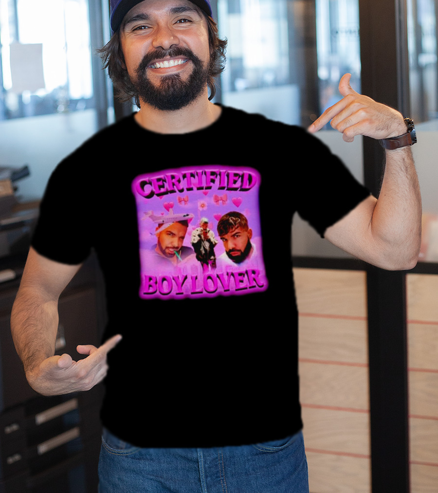 Certified Boy Lover Drake Airplane Pink Hearts T-Shirt