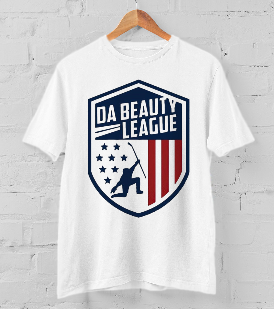 Happy Independence Day Da Beauty League Hockey Patriotic Shield T-Shirt
