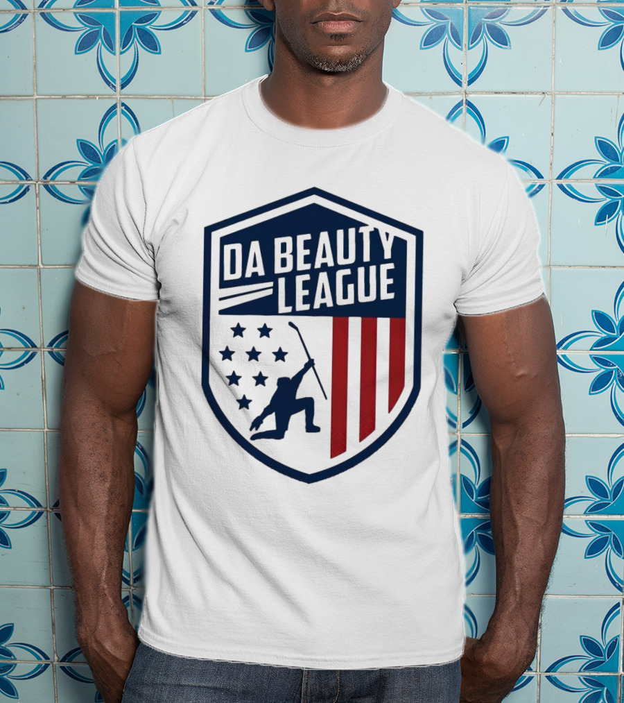 Happy Independence Day Da Beauty League Hockey Patriotic Shield T-Shirt