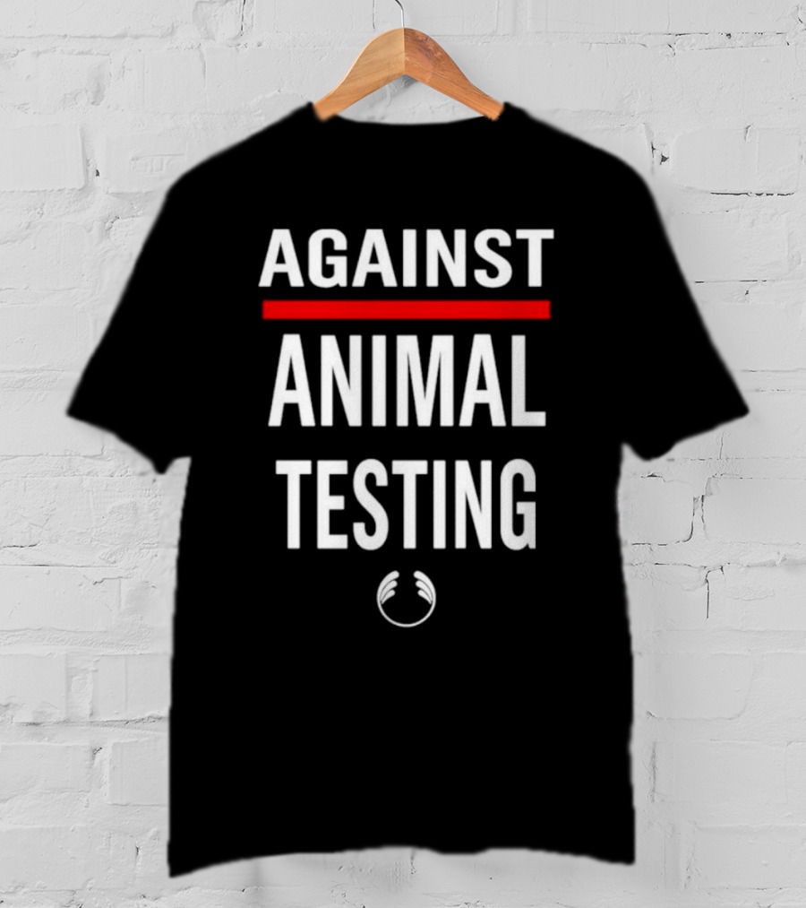 Hurley Bongiovi Against Animal Testing Bold Statement With Red Highlight And Curved T-Shirt