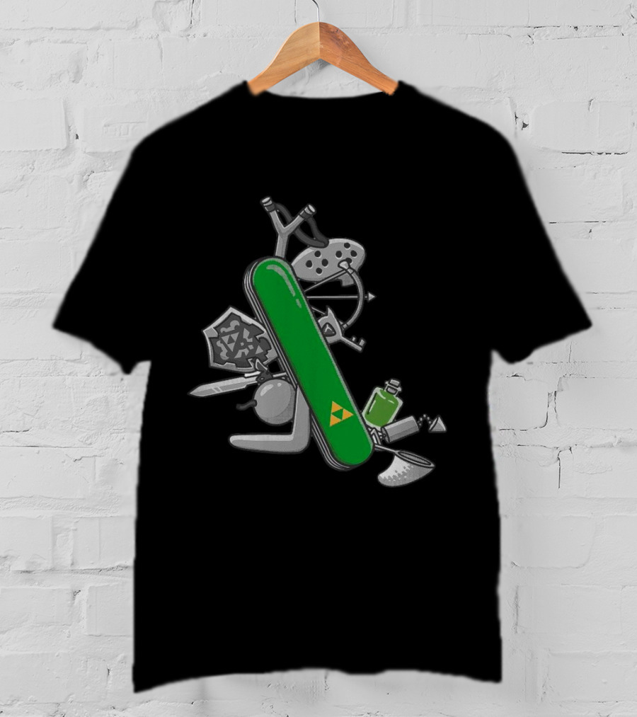 Hyrule Army Knife Multi-Tool Legend Of Zelda Iconic Symbols T-Shirt