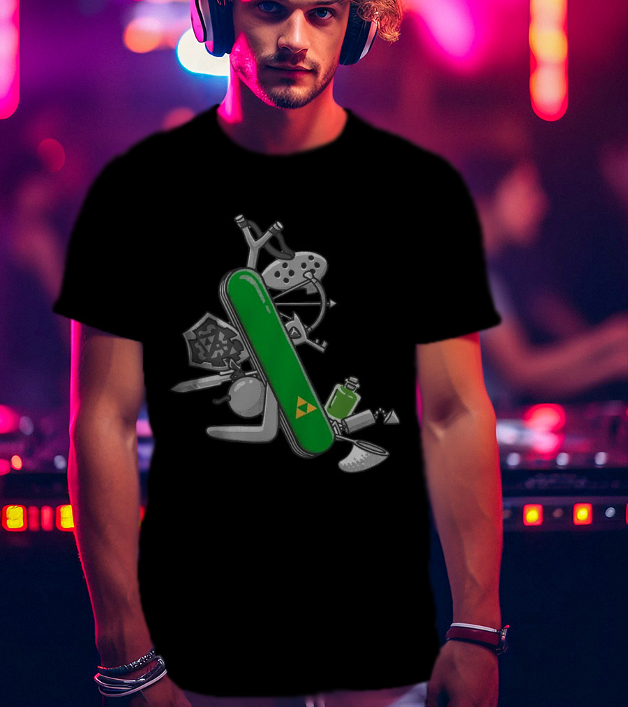 Hyrule Army Knife Multi-Tool Legend Of Zelda Iconic Symbols T-Shirt
