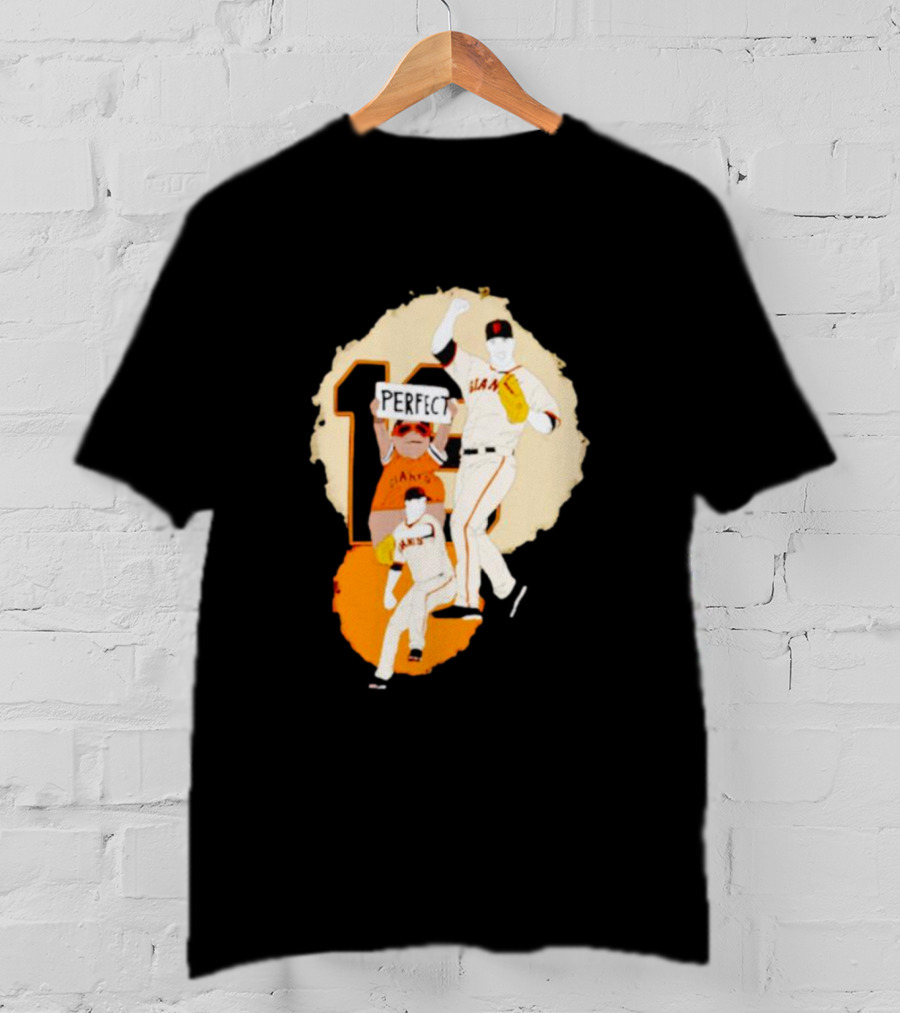 Perfect Game Giants Baseball Celebration Matt Cain T-Shirt