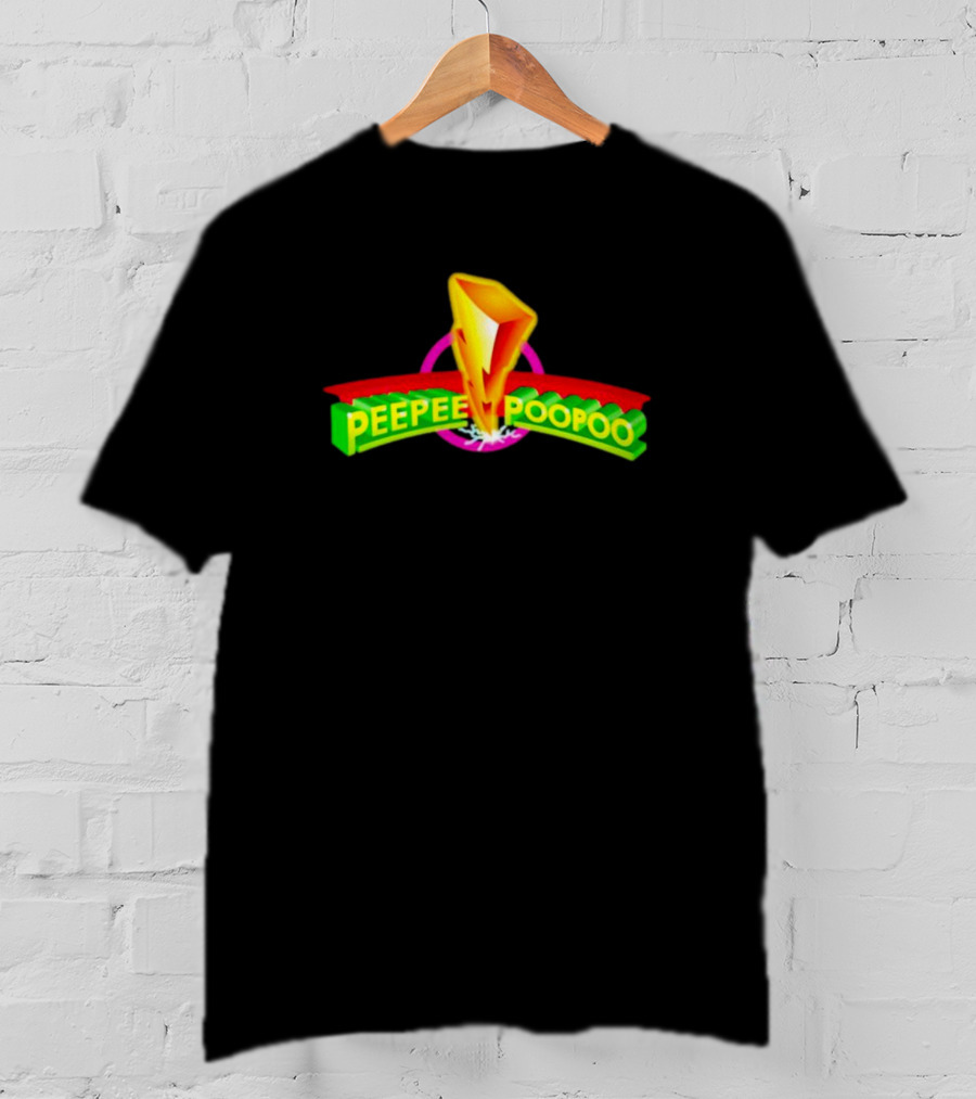 Peepee Poopoo Lightning Bolt With Power Rangers T-Shirt
