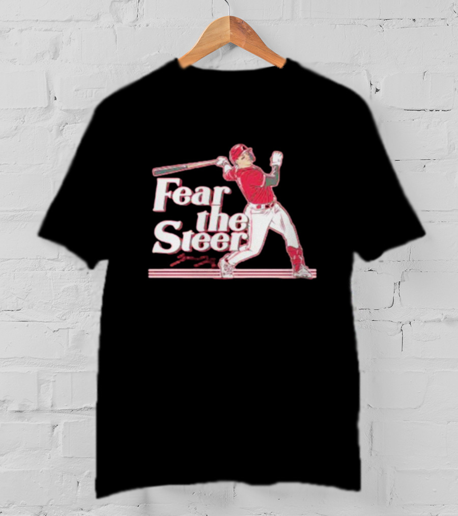 Spencer Steer Fear The Steer Signature Baseball Player T-Shirt