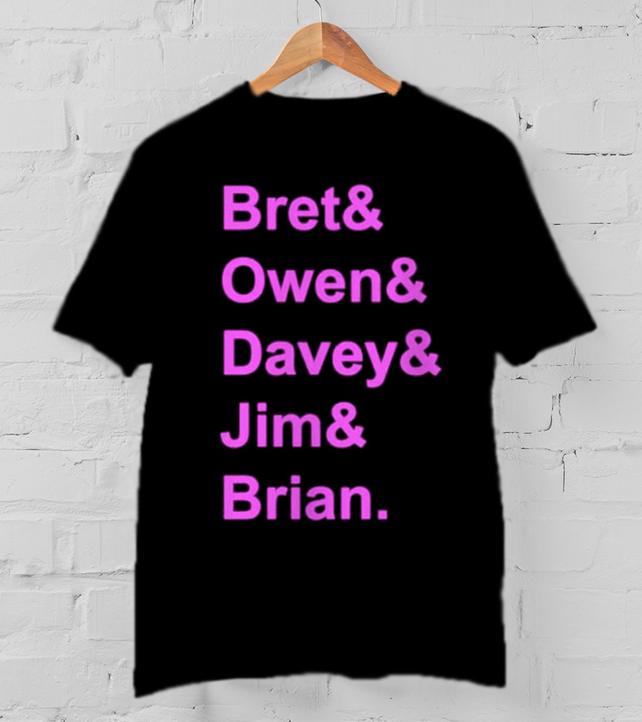 Bret Owen Davey Jim Brian Pink Text List T-Shirt