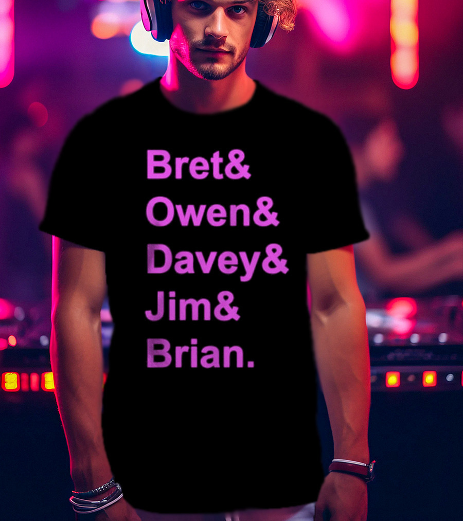 Bret Owen Davey Jim Brian Pink Text List T-Shirt