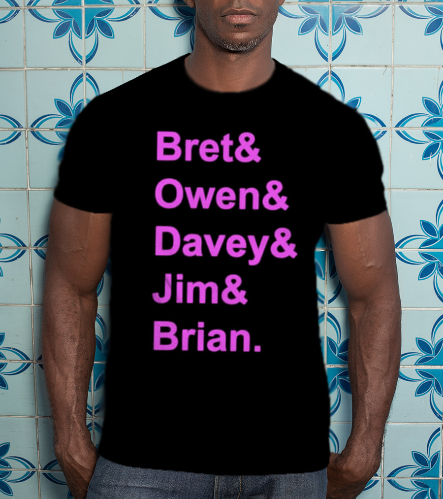 Bret Owen Davey Jim Brian Pink Text List T-Shirt