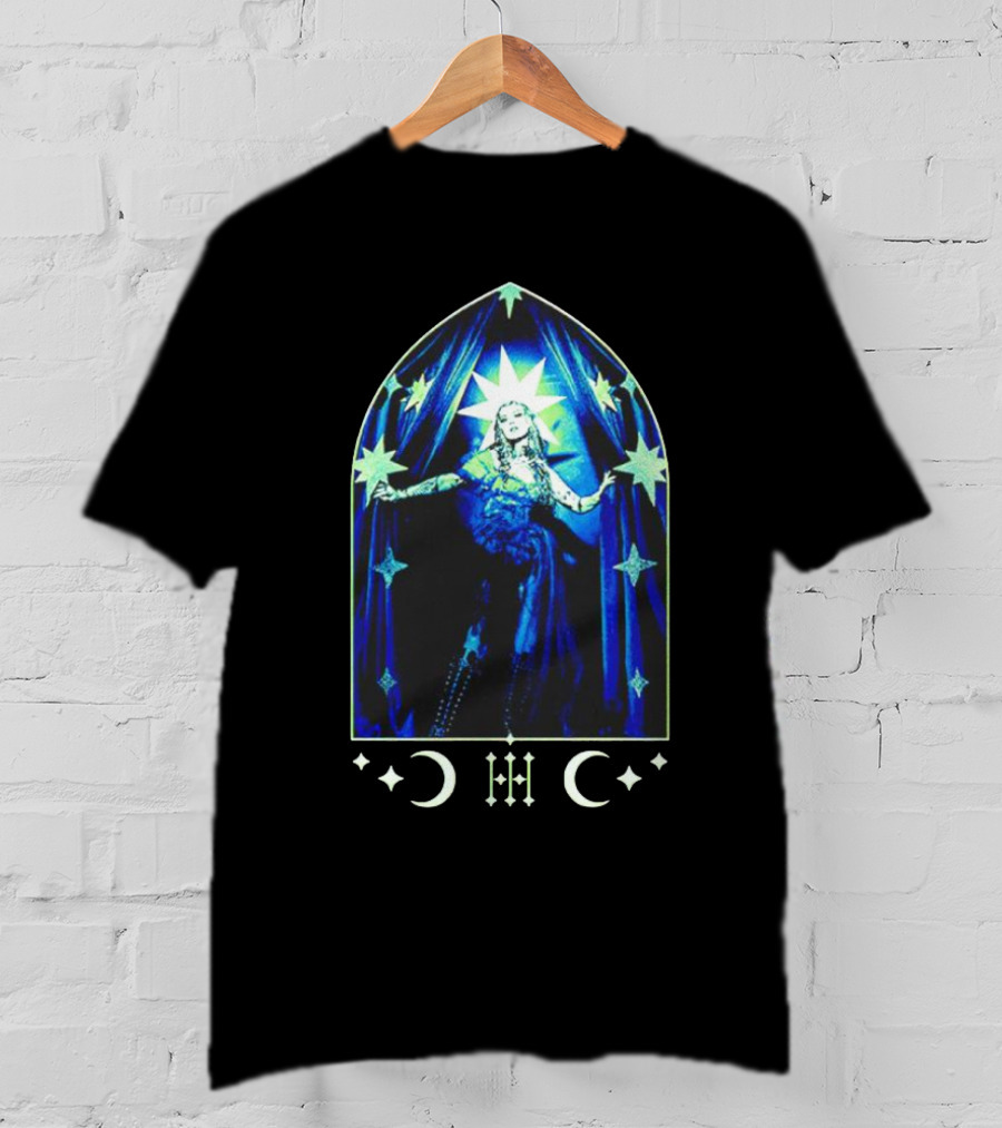 Mothica Nocturnal Starry Night Crescent Moon Gothic Arch T-Shirt