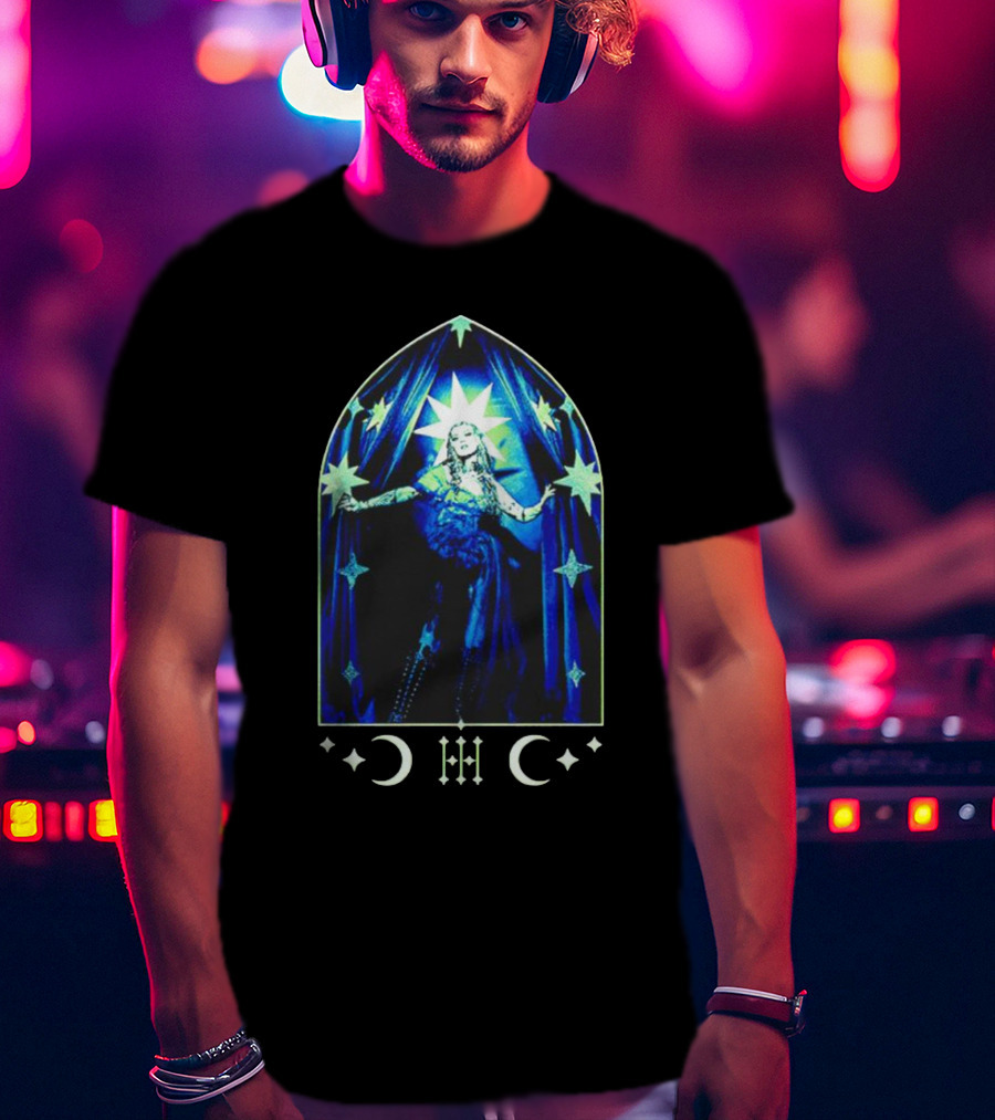 Mothica Nocturnal Starry Night Crescent Moon Gothic Arch T-Shirt