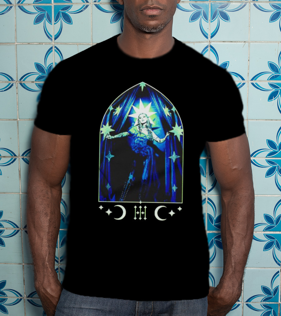 Mothica Nocturnal Starry Night Crescent Moon Gothic Arch T-Shirt