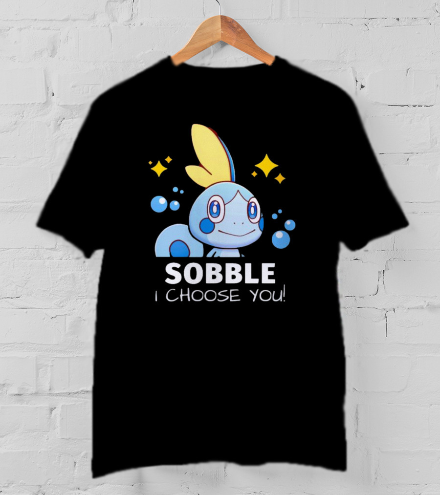 Sobble I Choose You Pokémon Character Art Sparkles And Bubbles T-Shirt
