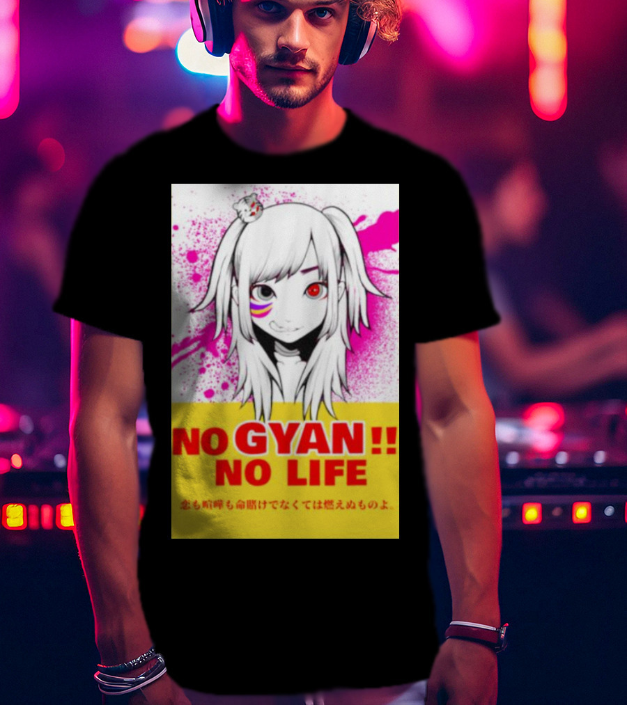 No Gyan No Life Manga Art With Cute Girl And Splatter Background T-Shirt