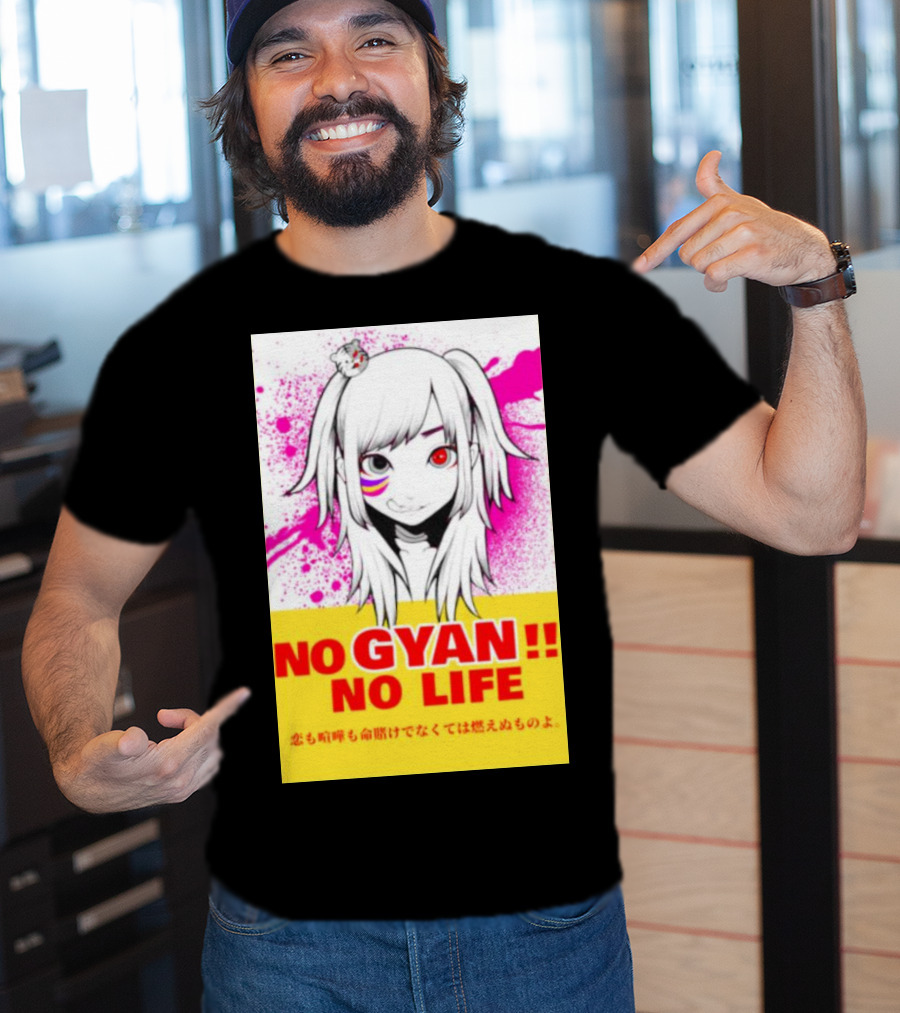 No Gyan No Life Manga Art With Cute Girl And Splatter Background T-Shirt