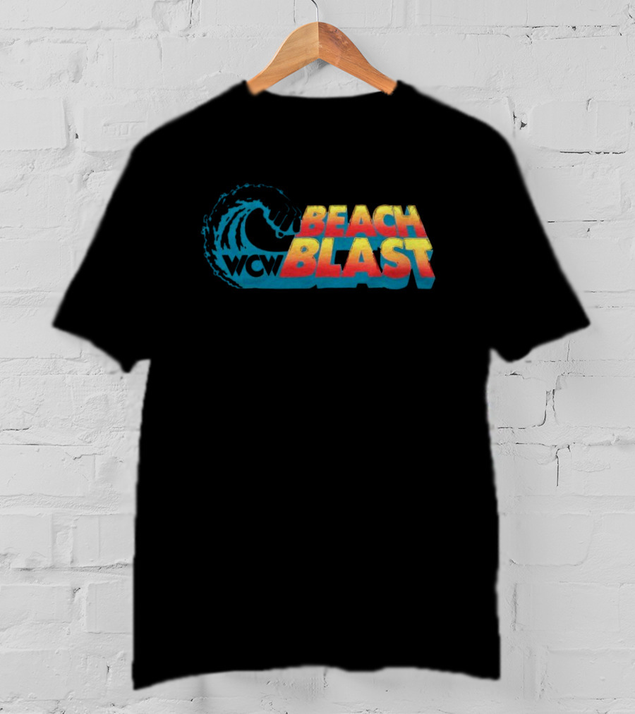 WCW Beach Blast Vintage Wrestling Event Logo Retro Wave T-Shirt