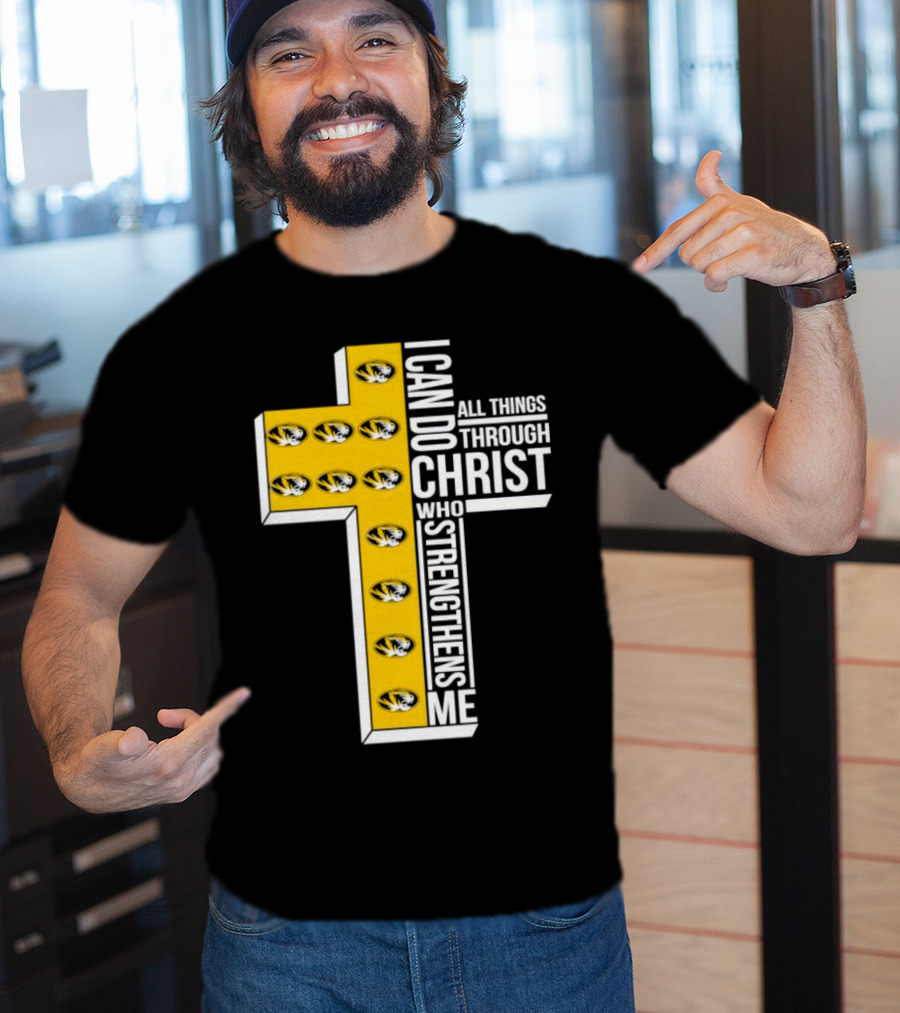 Missouri Tigers I Can Do All Things Through Christ Who Strengthens Me Cross T-Shirt