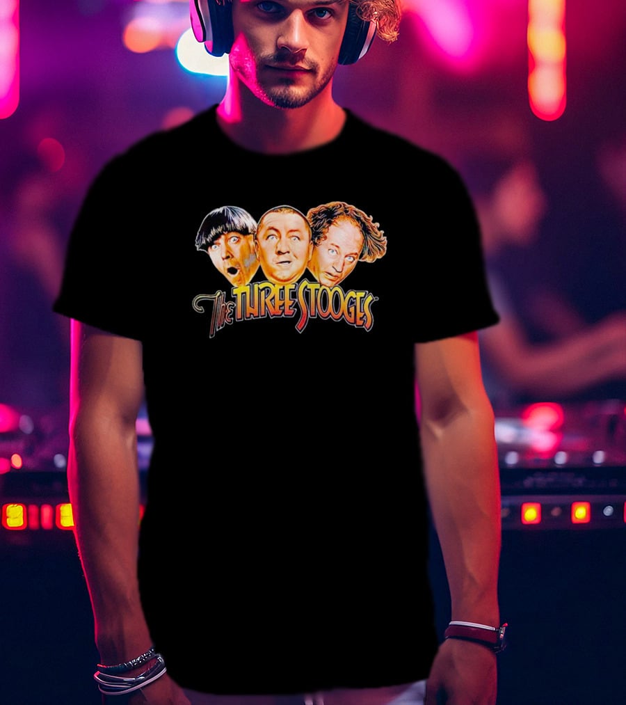 The Three Stooges Classic Comedy Trio Faces T-Shirt