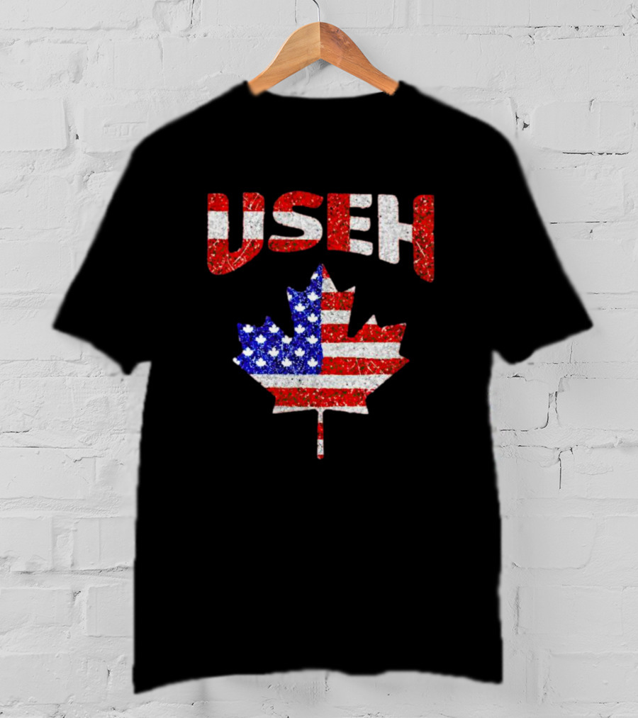 USEH Leaf Canadian American Flag T-Shirt