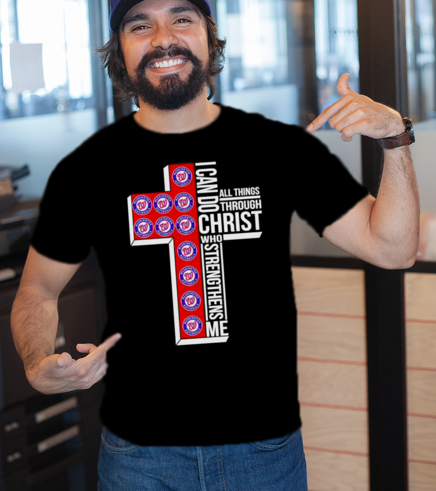 Washington Nationals I Can Do All Things Through Christ Who Strengthens Me Cross T-Shirt