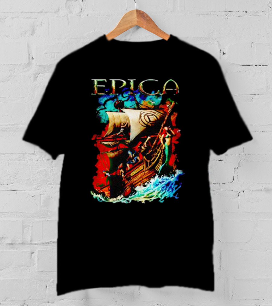 EPICA Pirate Ship Adventure With Mythical Creatures And Ocean Waves T-Shirt