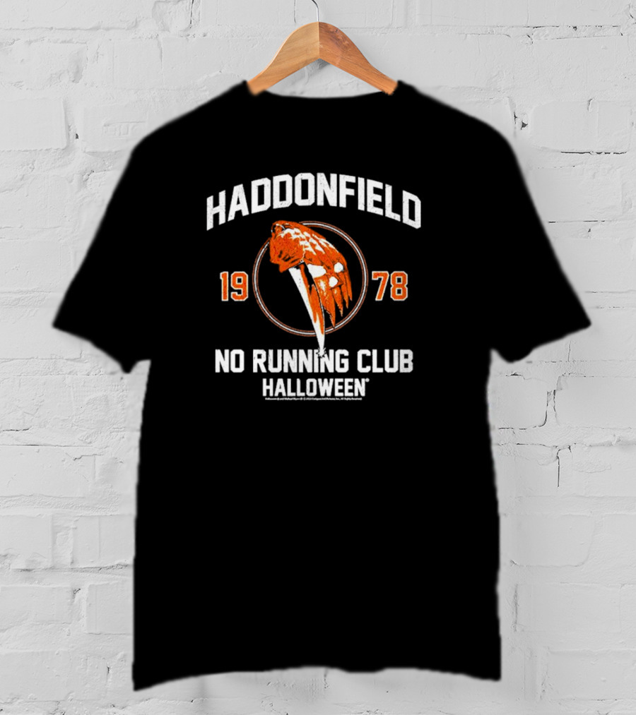 Haddonfield 1978 No Running Club Halloween Pumpkin Knife T-Shirt