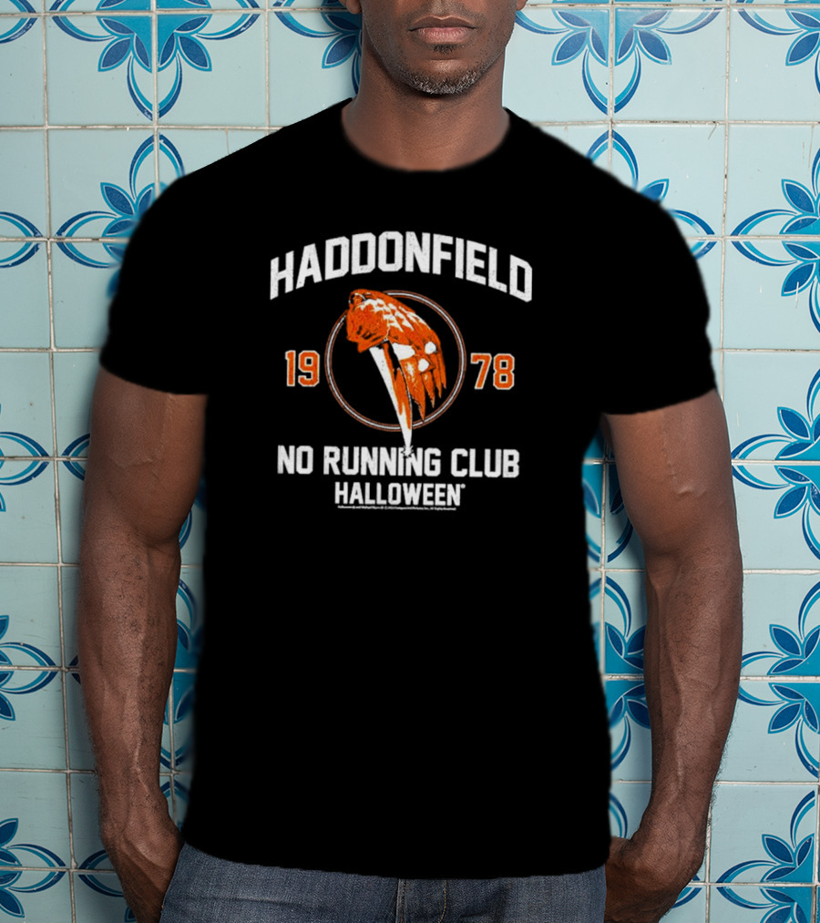 Haddonfield 1978 No Running Club Halloween Pumpkin Knife T-Shirt