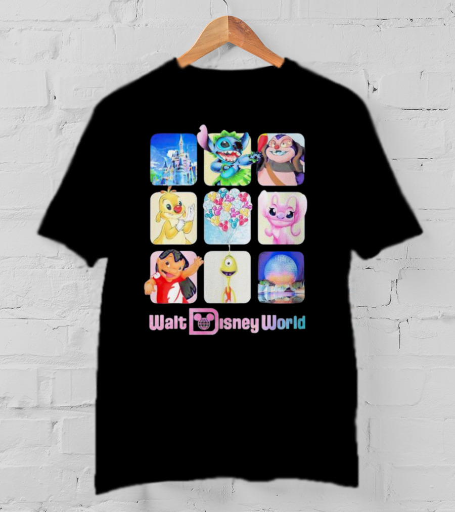 Walt Disney World Lilo Stitch Angel Experiment 626 Spaceship Earth Cinderella Castle T-Shirt
