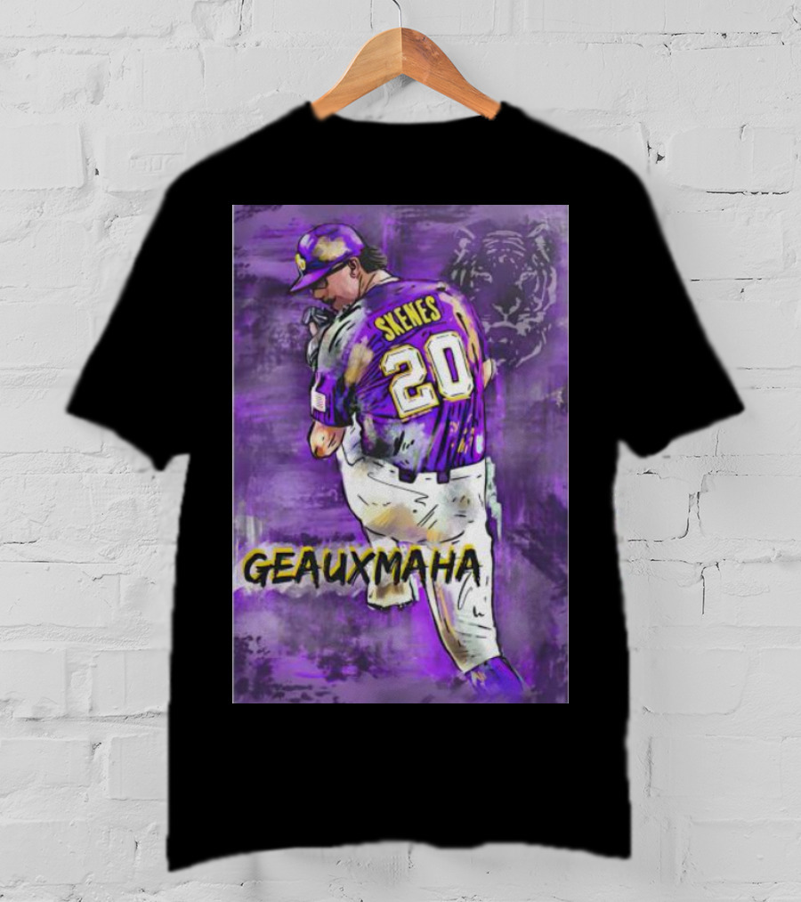 Paul Skenes 20 Geauxmaha LSU Tigers Baseball T-Shirt