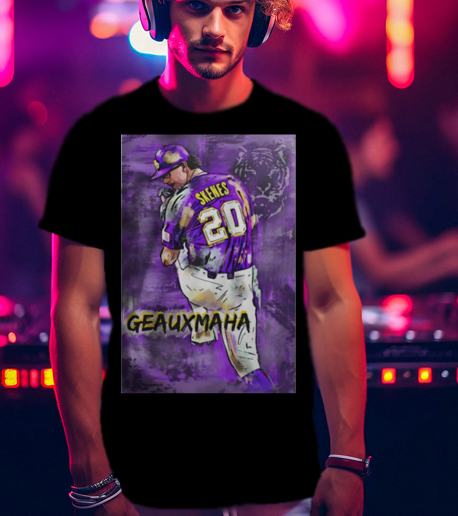 Paul Skenes 20 Geauxmaha LSU Tigers Baseball T-Shirt