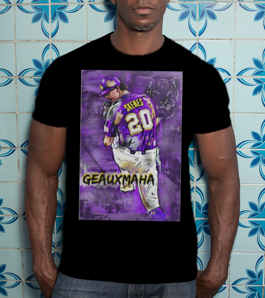 Paul Skenes 20 Geauxmaha LSU Tigers Baseball T-Shirt