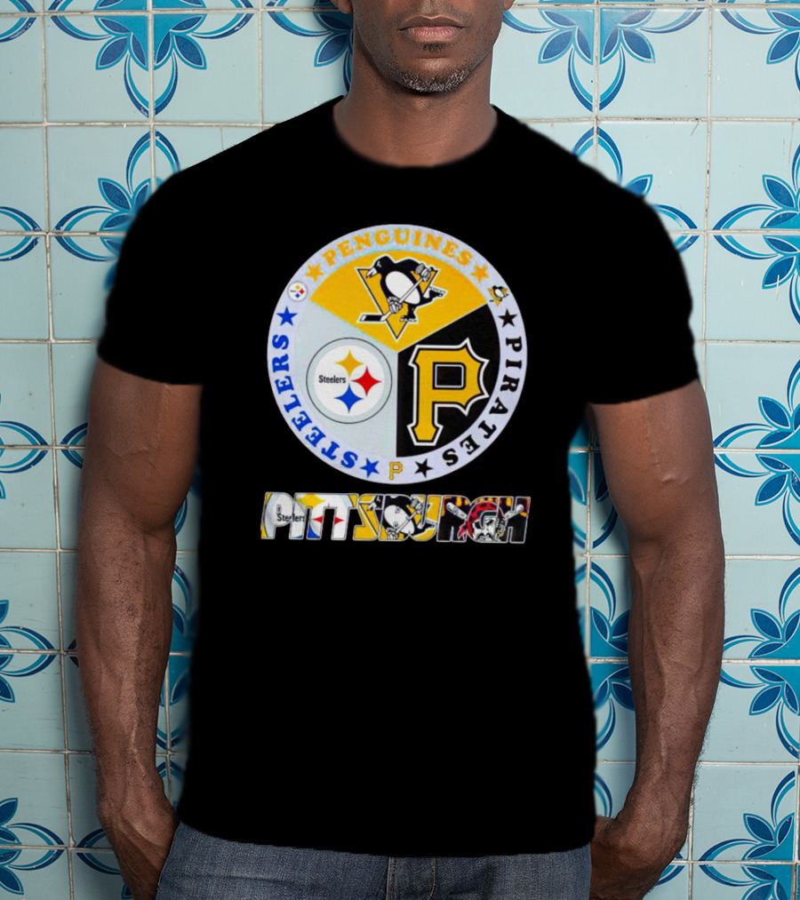 Steelers Penguins Pirates Pittsburgh Circle T-Shirt