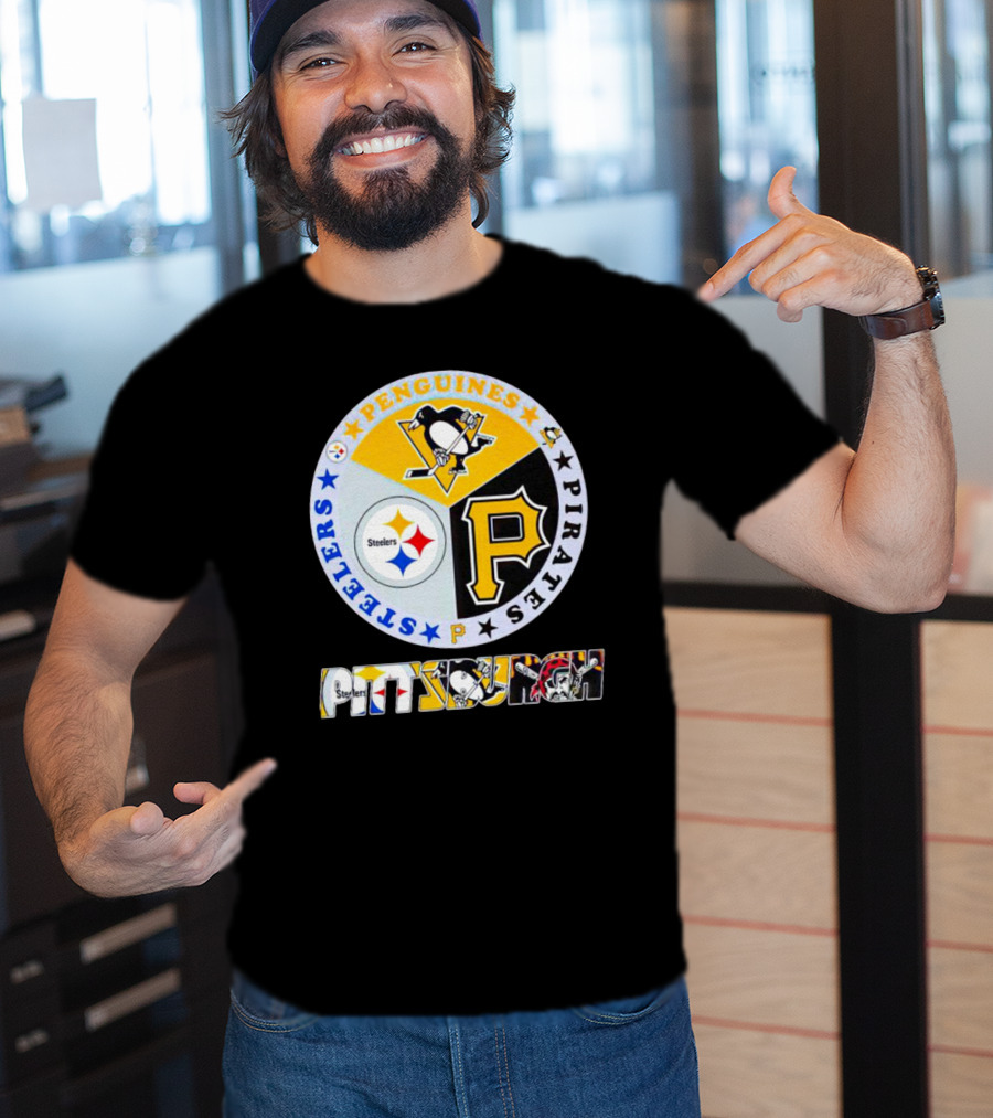 Steelers Penguins Pirates Pittsburgh Circle T-Shirt