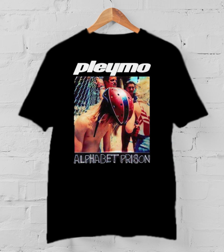 Pleymo Alphabet Prison Helmeted Figure By Fence T-Shirt