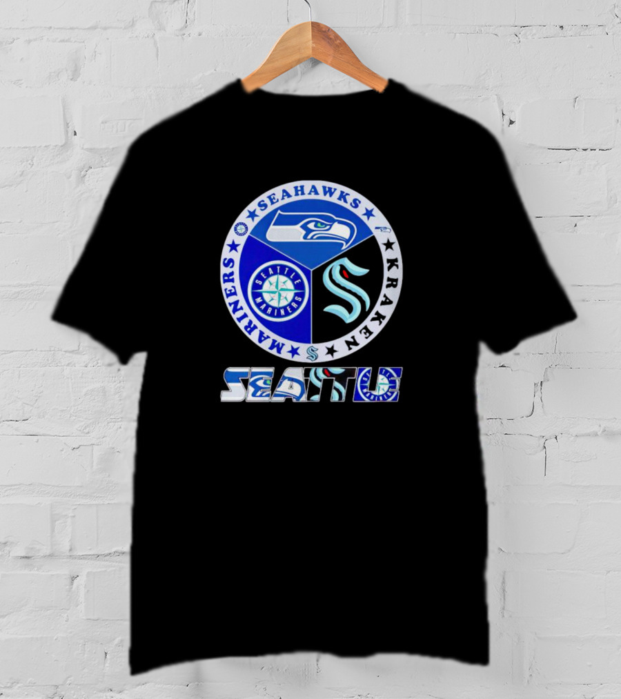 Seattle Seahawks Mariners Kraken Sports T-Shirt