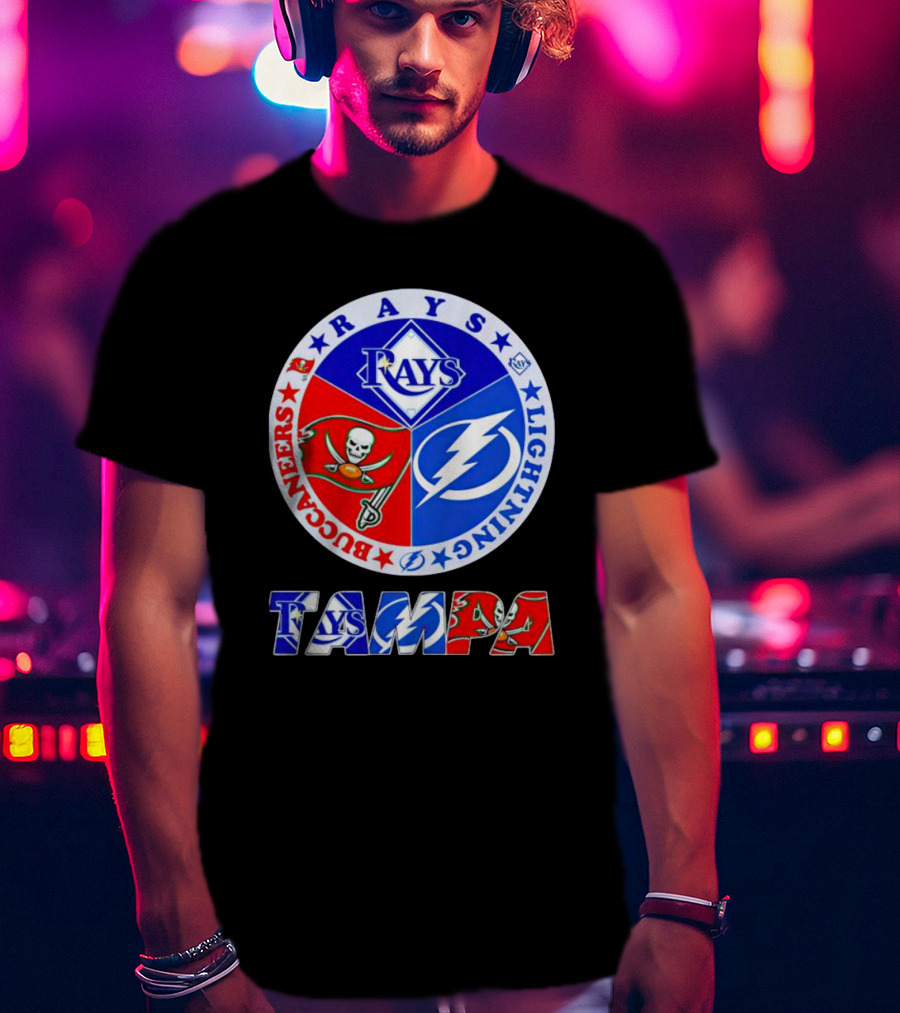 Rays Buccaneers Lightning Tampa Bay Logos Sports Teams T-Shirt