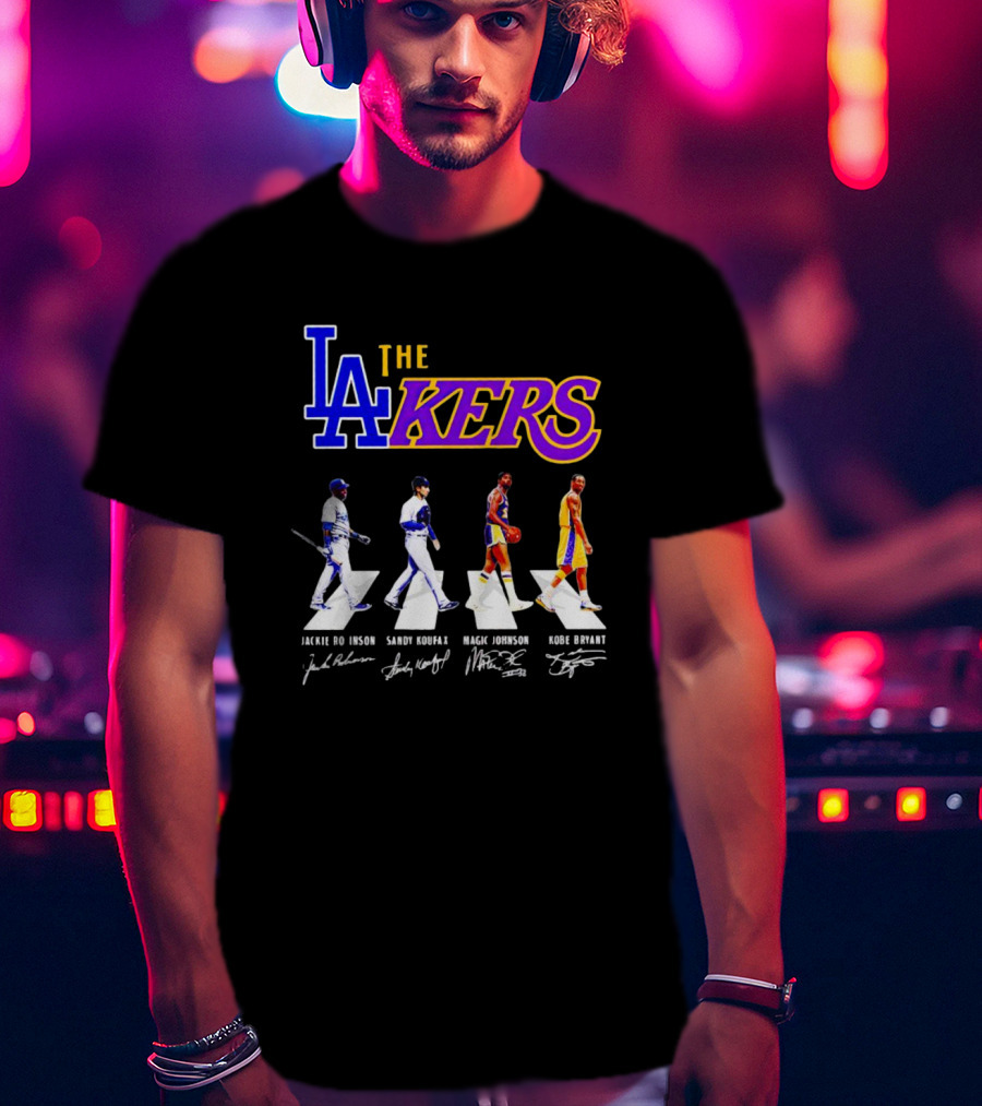 LA Lakers Jackie Robinson Sandy Koufax Magic Johnson Kobe Bryant T-Shirt