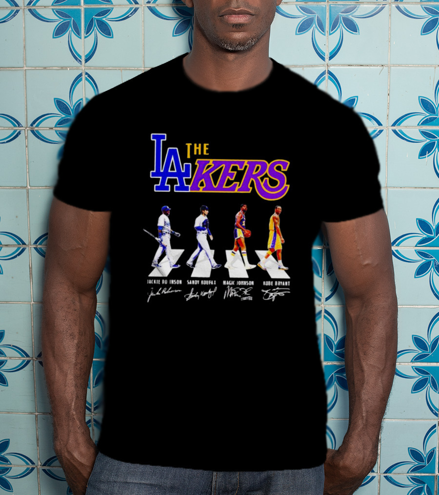LA Lakers Jackie Robinson Sandy Koufax Magic Johnson Kobe Bryant T-Shirt