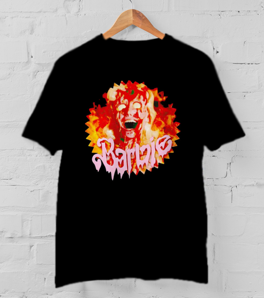 Barbenheimer Barbie Horror Flames T-Shirt