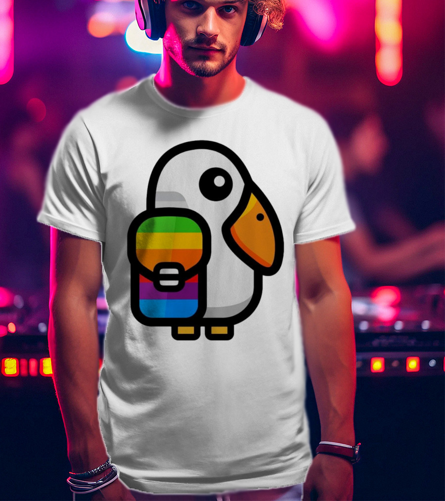 Basic Apple Guy Rainbow Pelican T-Shirt