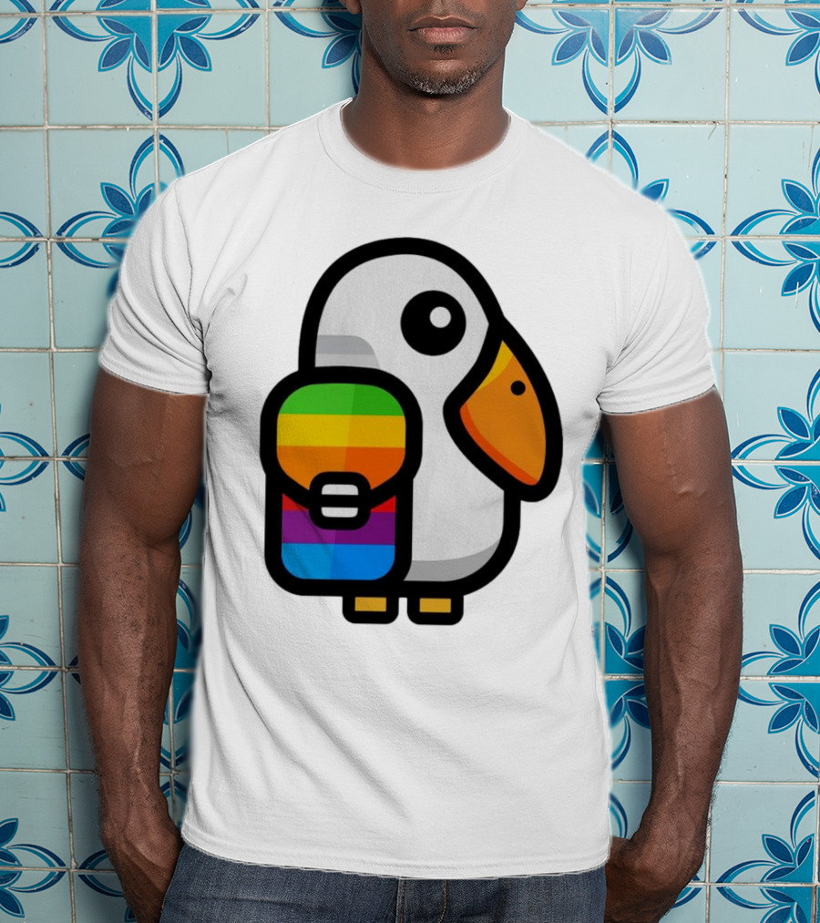 Basic Apple Guy Rainbow Pelican T-Shirt