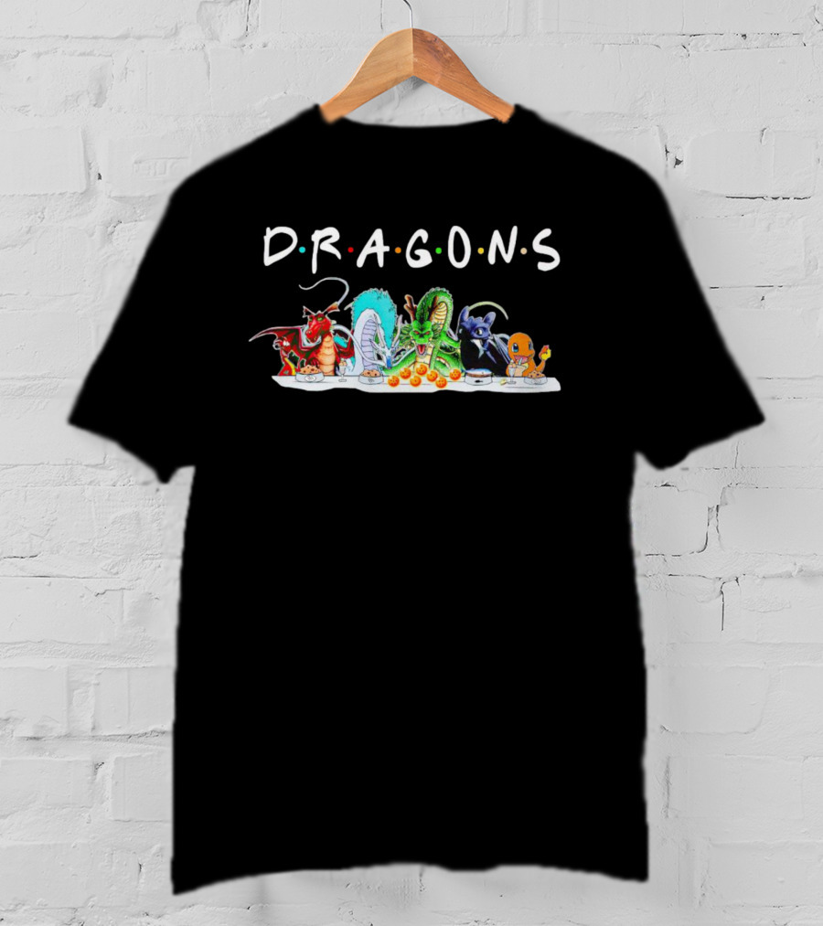 DRAGONS Cartoon Parody With Dragon Balls And Iconic Font T-Shirt