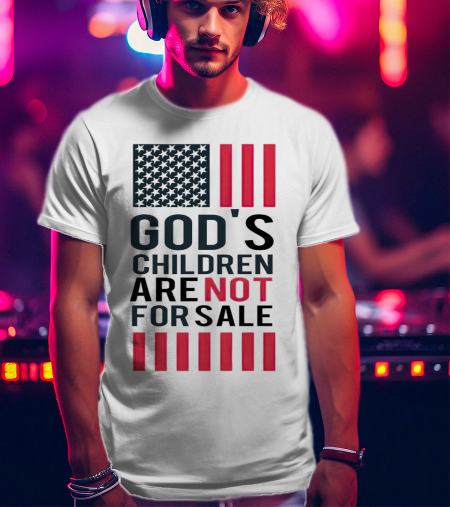 God's Children Are Not For Sale American Flag Stripes T-Shirt