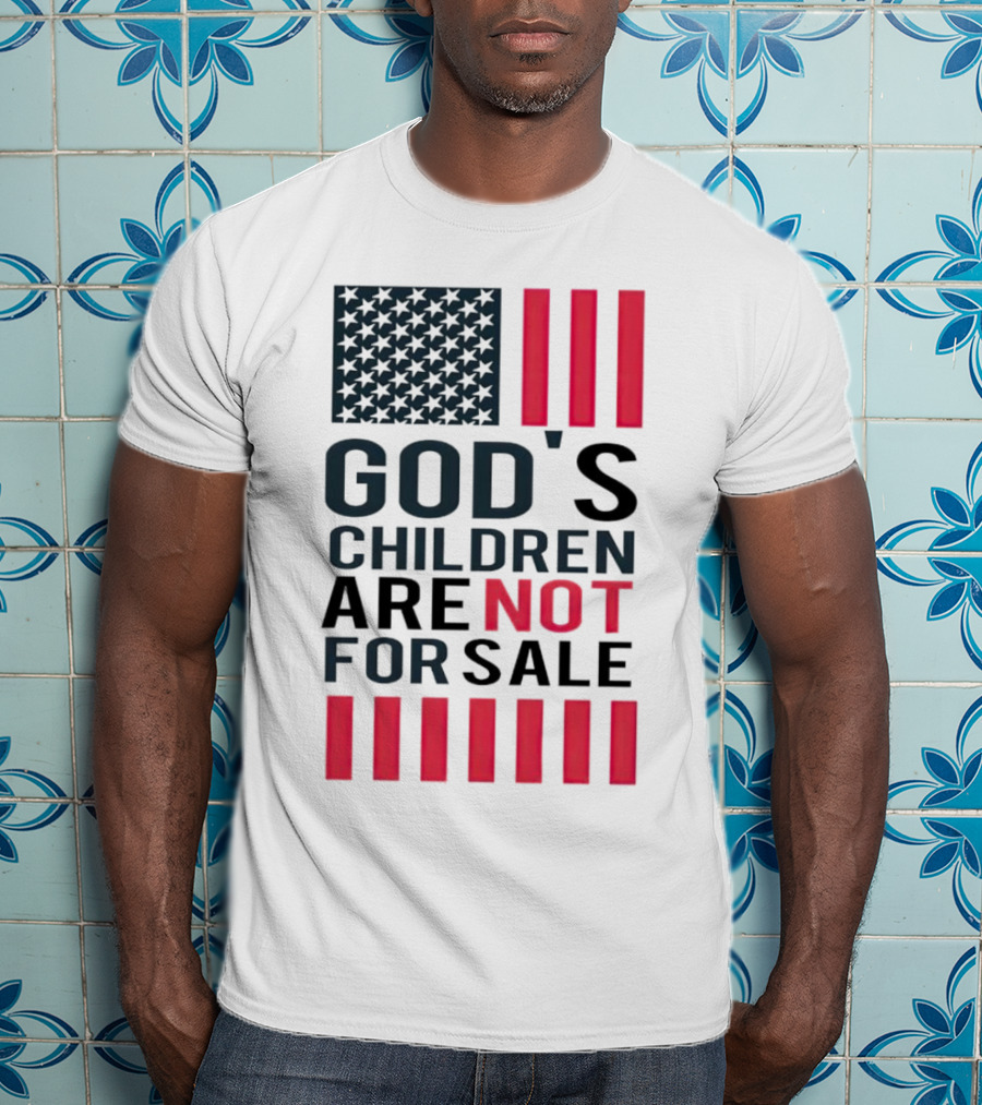 God's Children Are Not For Sale American Flag Stripes T-Shirt