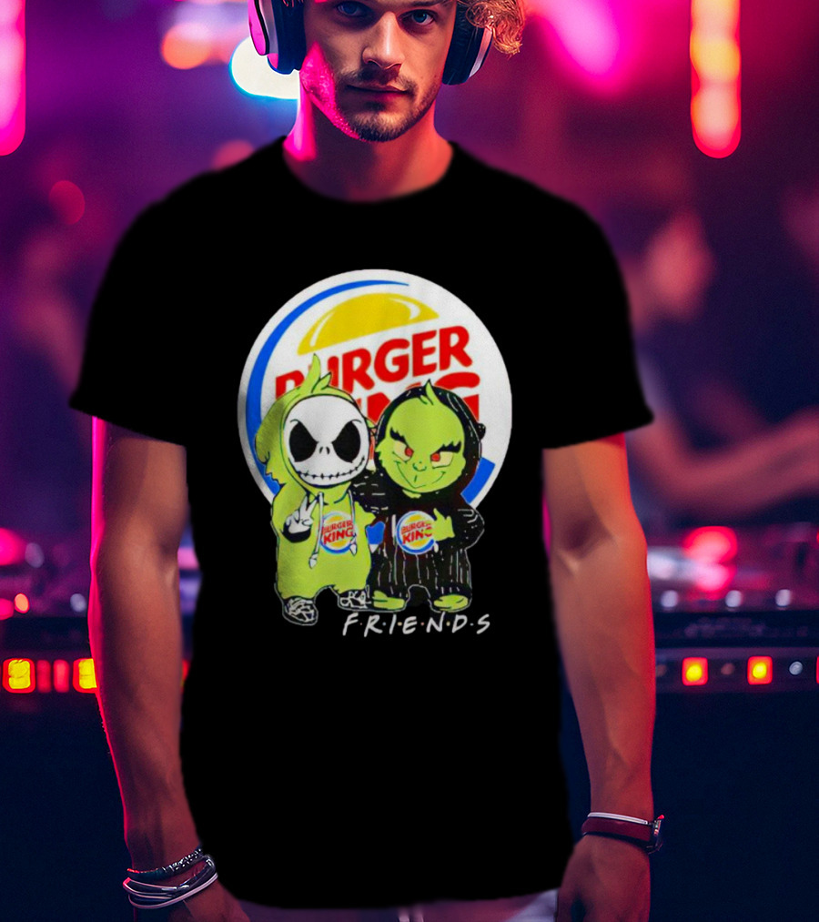 Burger King Friends Jack Skellington Grinch Collaboration T-Shirt