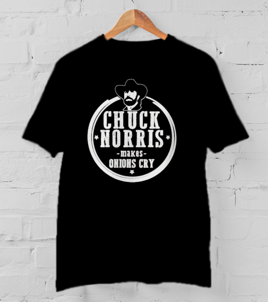 Chuck Norris Makes Onions Cry Cowboy Badge T-Shirt